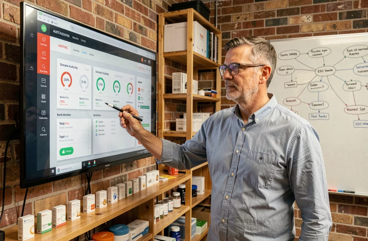 Consultant SEO présentant une stratégie de référencement naturel pour un site e-commerce